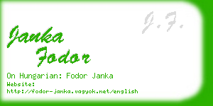 janka fodor business card